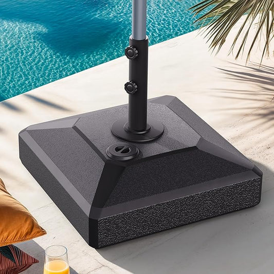 PURPLE LEAF Patio Market Umbrella Base 154 lbs Load Capacity with Casters Filled with Sand & Water Outdoor Table Umbrellas Stand