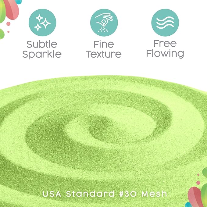 Honeydew Green Unity Sand, 1 LB (16 oz), Colored Sand for Weddings, Vase Filler, Home Décor, Craft Sand, Aquarium Sand, and More