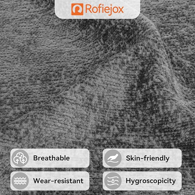 Bench Cushion 42 Inch - Luxury Chenille, High-Density Memory Foam, Non-Slip Bottom, Soft Durable Indoor Tufted Long Seat Cushion for Window Garden Furniture (Gray, 42x16x4 Inch)