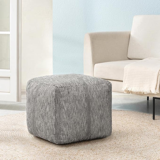 Anji Mountain 100% Handmade & Handcrafted Comfortable Home Décor Pouf Ottoman Footrest for Living Room, Bedroom, Nursery, Kidsroom, Patio Furniture - (20" x 20" x 20" - Tofy)