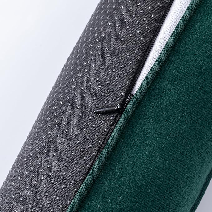 Sunolga 38 Inch Door Draft Stopper with Removable Cover for Gaps Up to 3 Inch, Machine Washable Noise and Air Blocker for Bottom of Door and Window, Dark Green