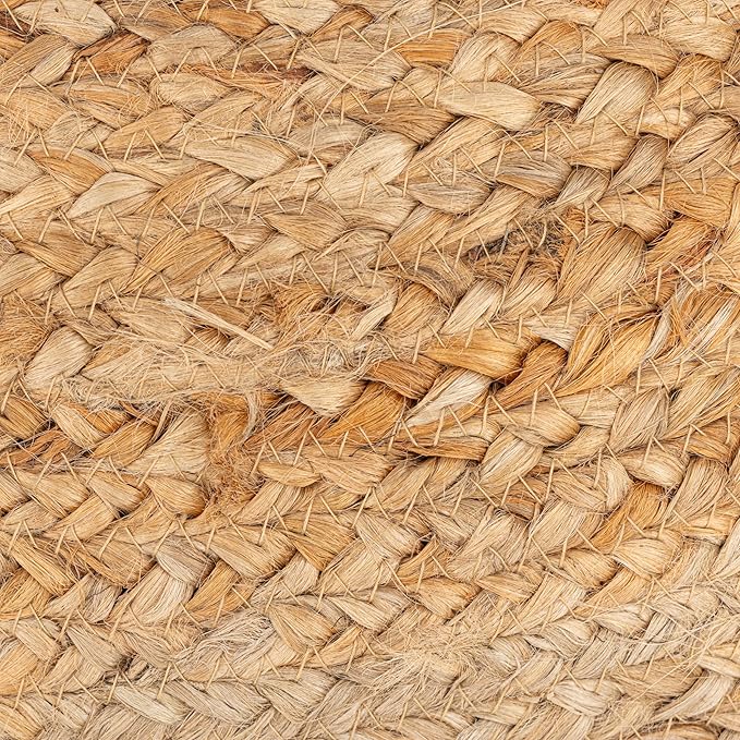 Decor Therapy Round Pouf Ottoman Footrest, Natural Jute Woven, Boho Pouf, Bohemian Style Casual Seating for Living Room, Bedroom, Patio Decor 19"x 19"x 10.5"